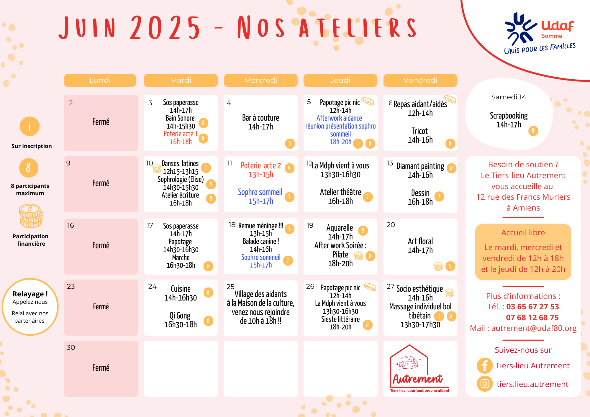 Le programme de juin des ateliers du Tiers-lieu Autrement est là ...